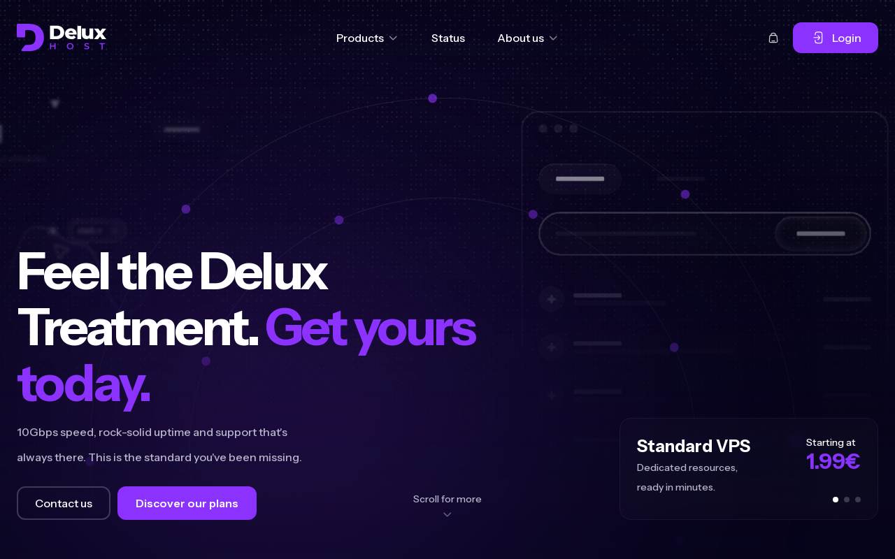 DeluxHost 官網截圖