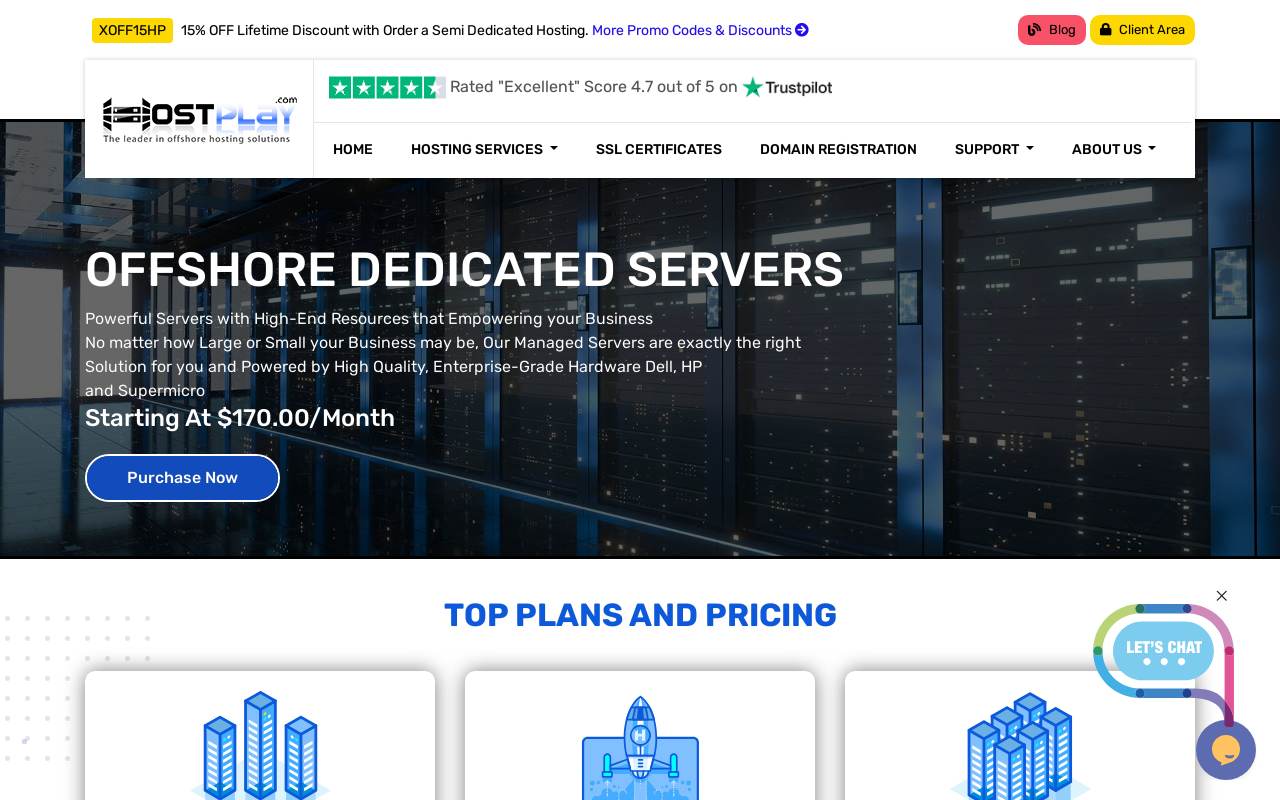 HostPlay 官网截图