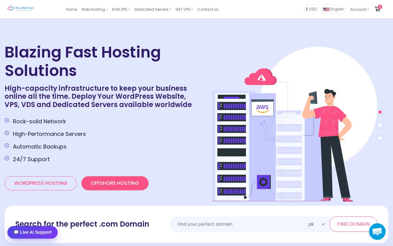 KhanWebHost 官網截圖