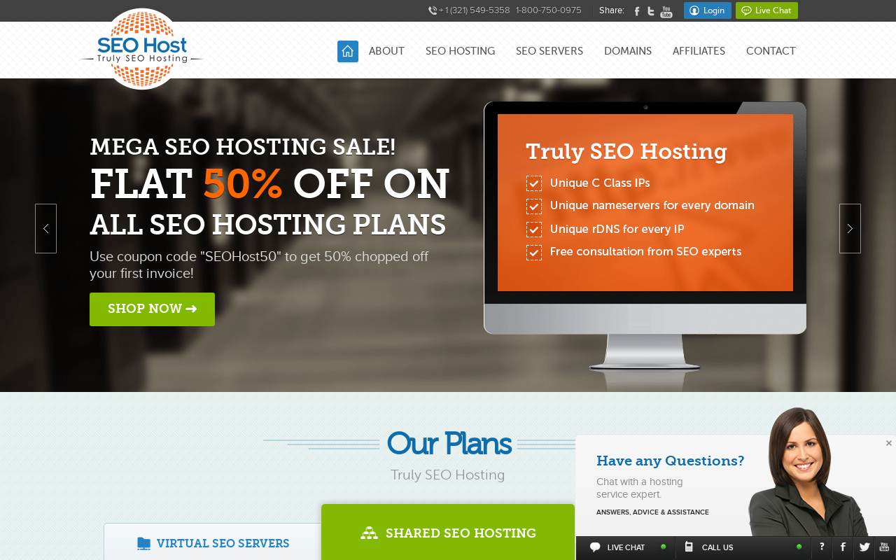 SEOHost 官網截圖