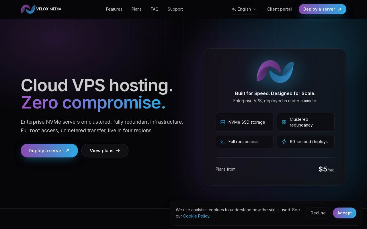 VeloxMedia 官网截图