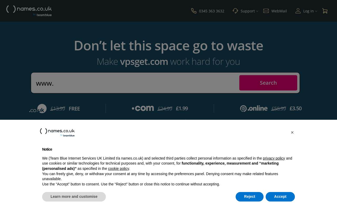 VPSGet 官網截圖