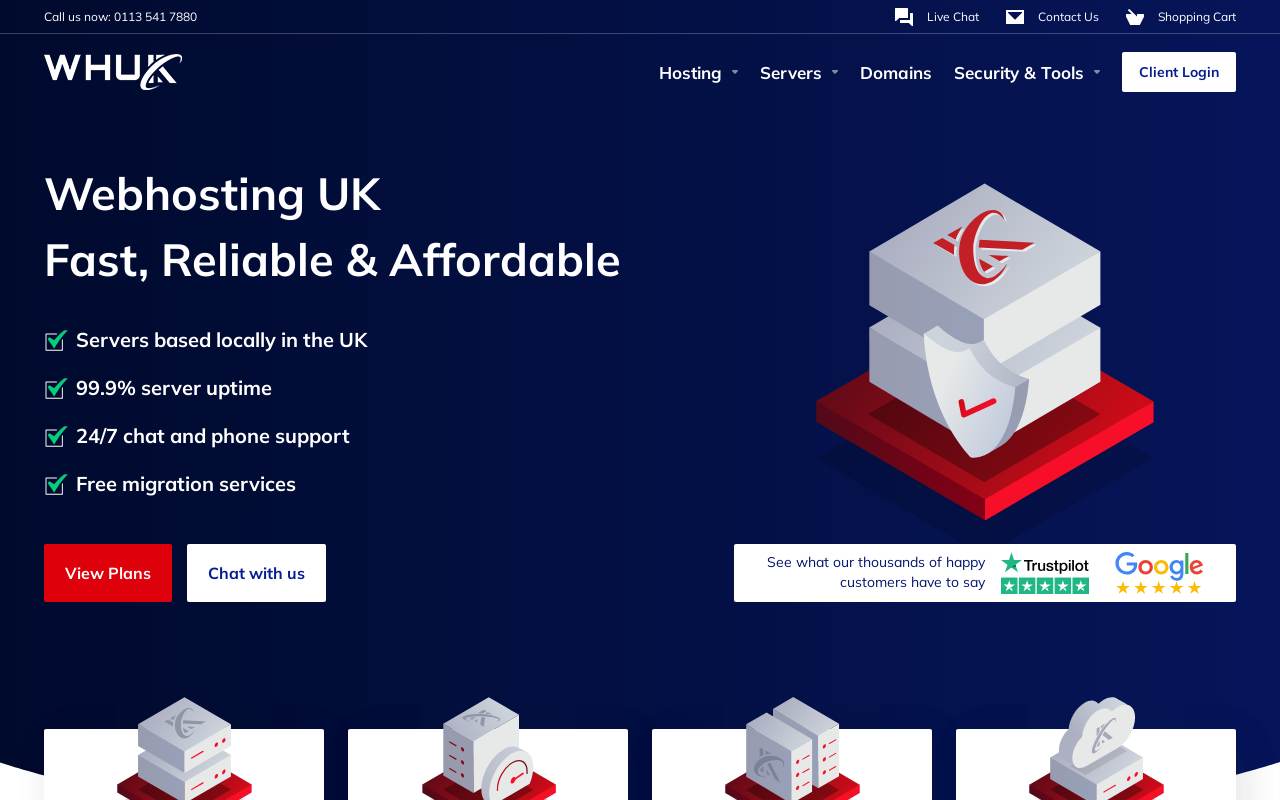 WHUK（WEBHOSTING UK） 官网截图