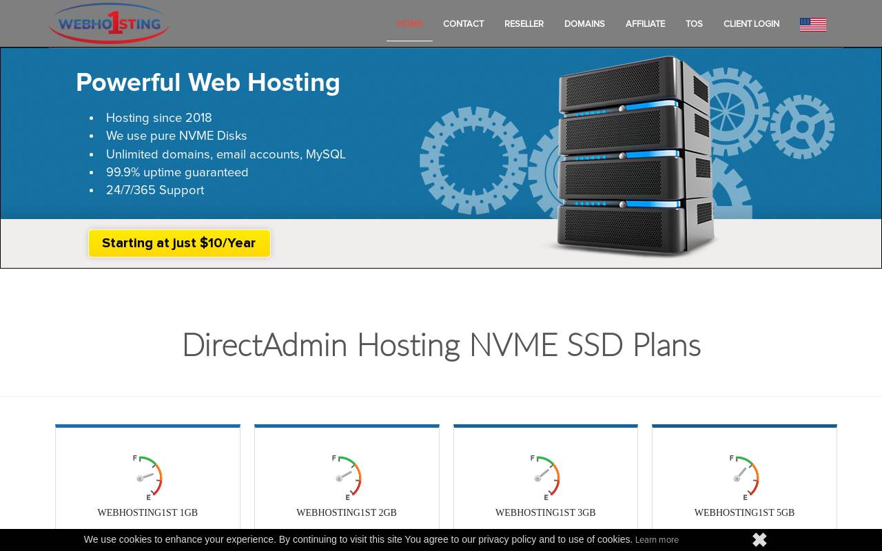 Webhosting1st 官網截圖